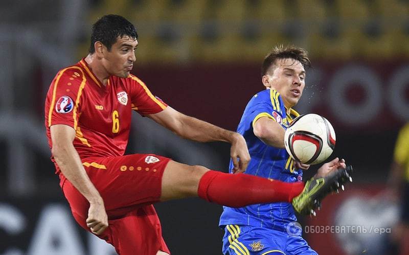 Украина с огромным трудом обыграла Македонию в отборе Евро-2016
