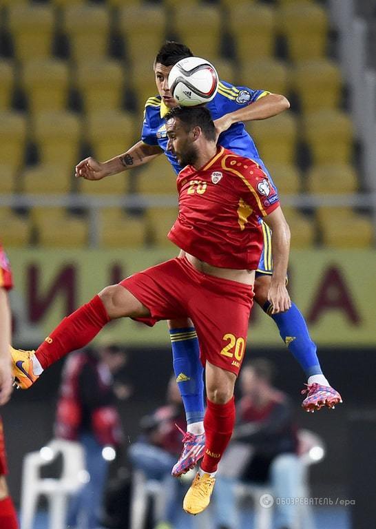 Украина с огромным трудом обыграла Македонию в отборе Евро-2016