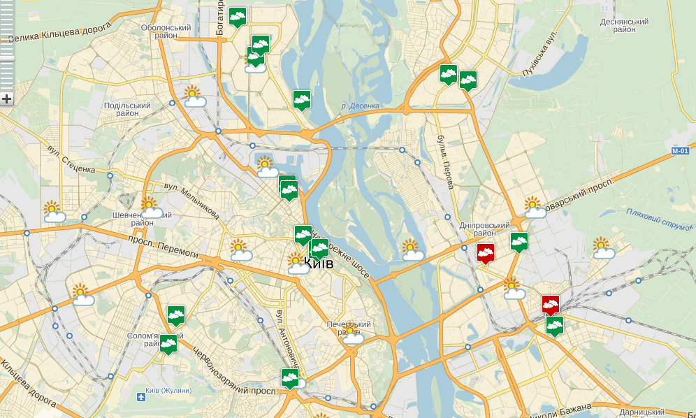 Где в Киеве загрязнен воздух: опубликована актуальная карта