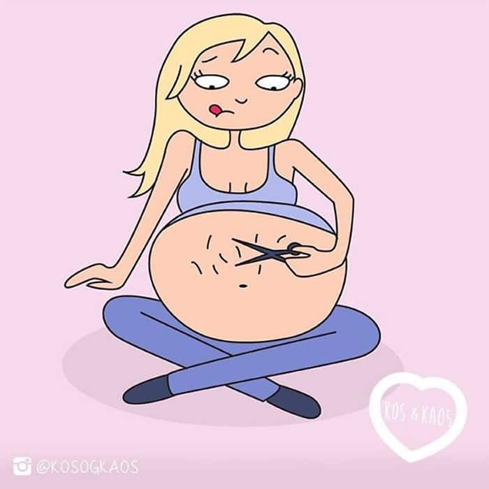 Трудности, с которыми сталкиваются беременные женщины, в забавных иллюстрациях
