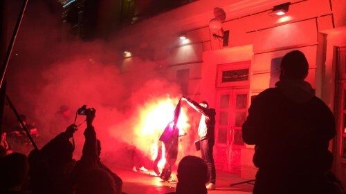 В центре Запорожья прошло факельное шествие