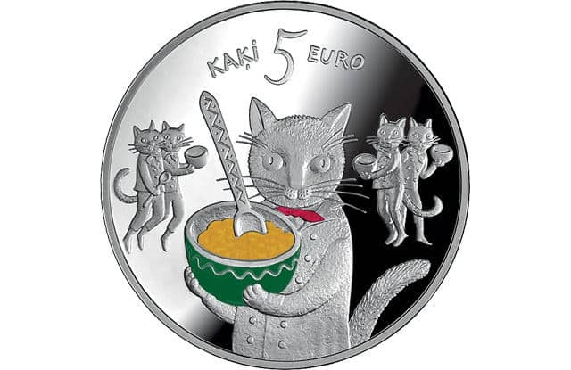 Казкові гроші: у Латвії випустили євро з котами