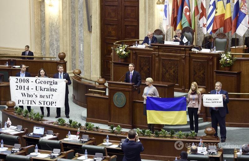 Хто наступний? Українці зустріли виступи спікера Держдуми Росії протестом