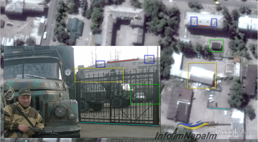 У Стаханові росіяни заховали військову базу "за спинами" школи і дитячої лікарні: опубліковані фото