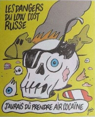 Charlie Hebdo показал карикатуры на крушение А321: опубликованы фото