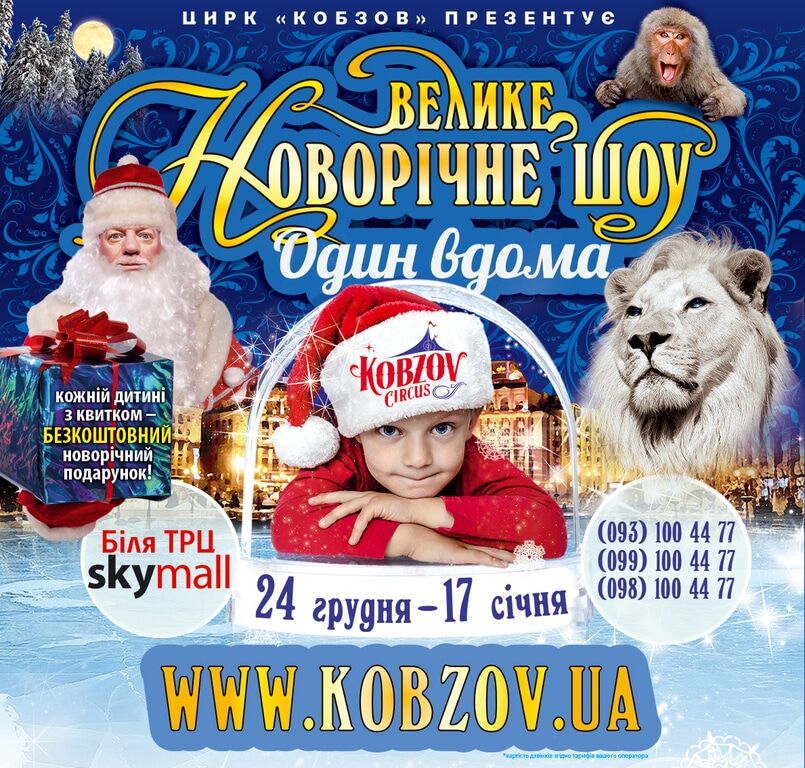 Цирк "Кобзов" покажет Большое Новогоднее шоу "Один дома"