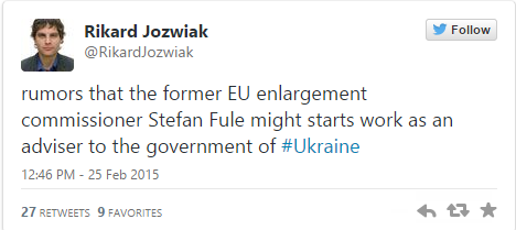 Фюле может стать советником правительства Украины - СМИ