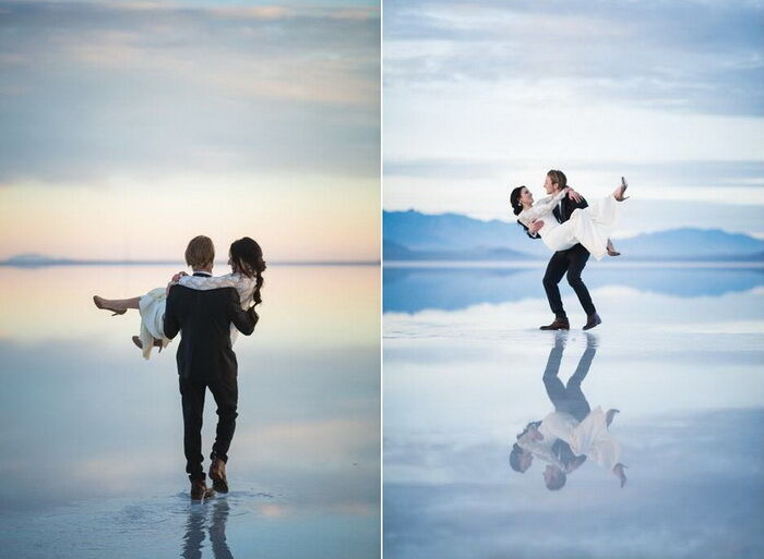 Между небом и землей: головокружительная свадебная фотосессия без фотошопа