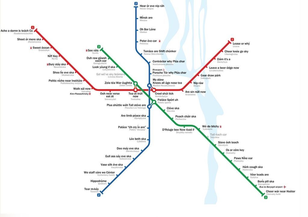 Москвич создал смешную карту метро Киева