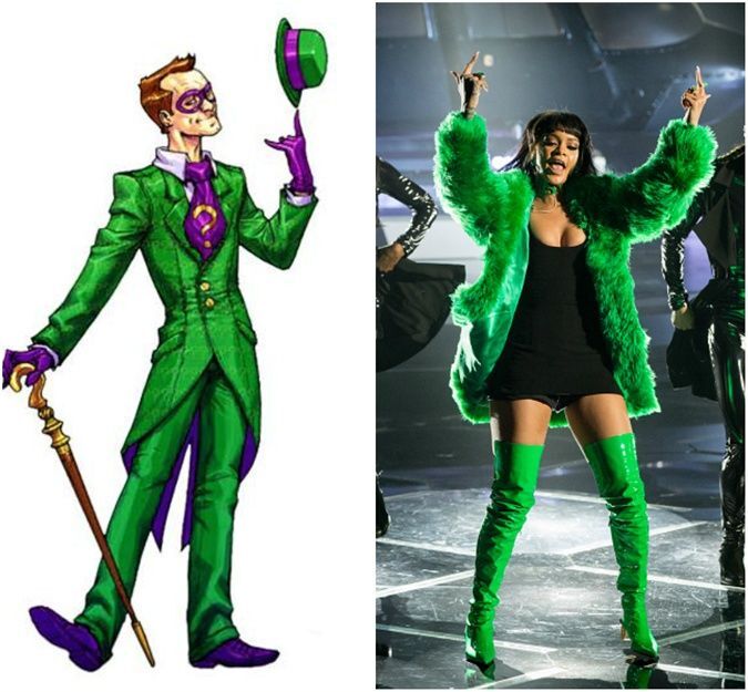 Из-за странного наряда блогеры сравнили Рианну с героем комиксов про Бэтмена 