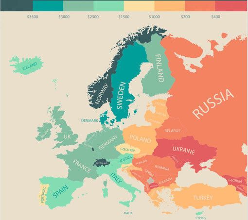 Сколько тратят каждый месяц жители в разных странах мира