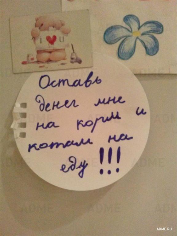 20 смешных записок на холодильнике от родных и близких