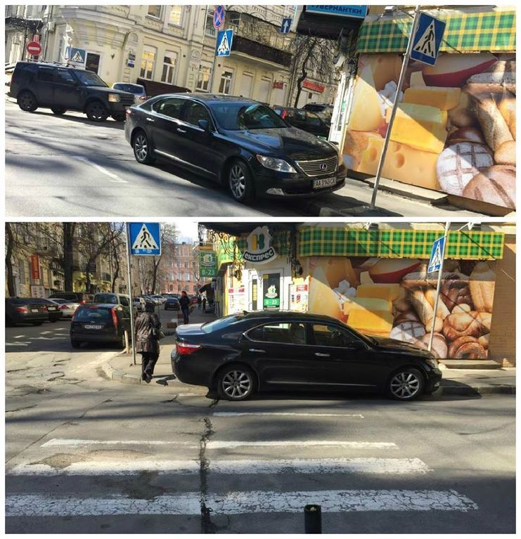 "Герой парковки": Lexus "наплював" на пішоходів в центрі Києва