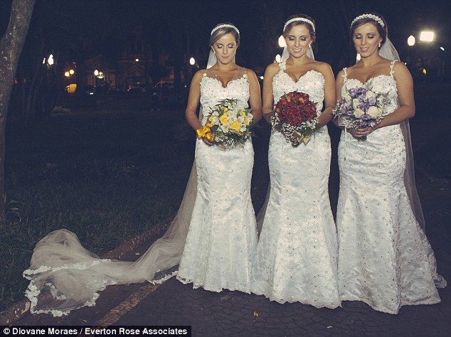 В Бразилии сестры-тройняшки в один день вышли замуж: видеофакт