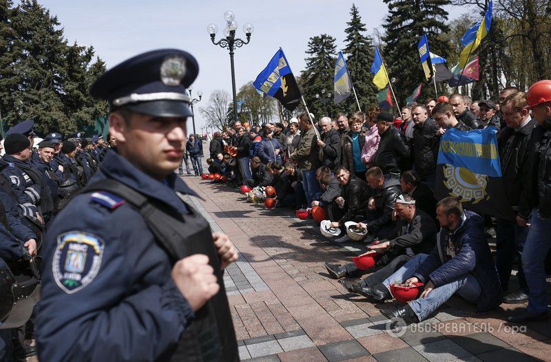 Митинг шахтеров под Верховной Радой