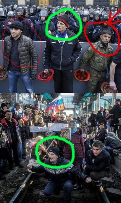На протесты "шахтеров" в Киеве прибыл "русский мир" из Донецка. Фотофакт