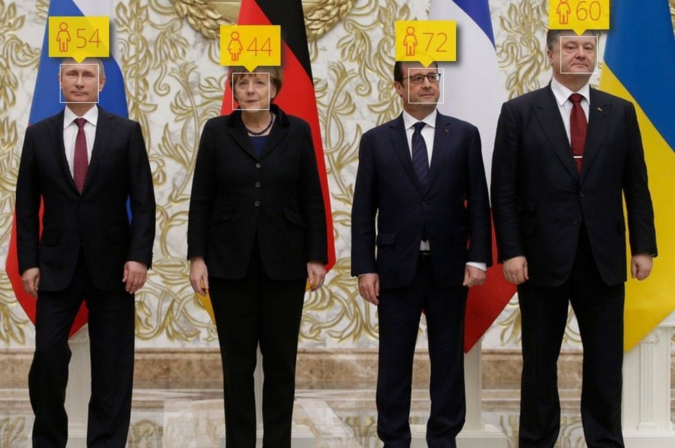 Как сервис How Old определил возраст политиков: "молодой" Яценюк и "старая" Меркель