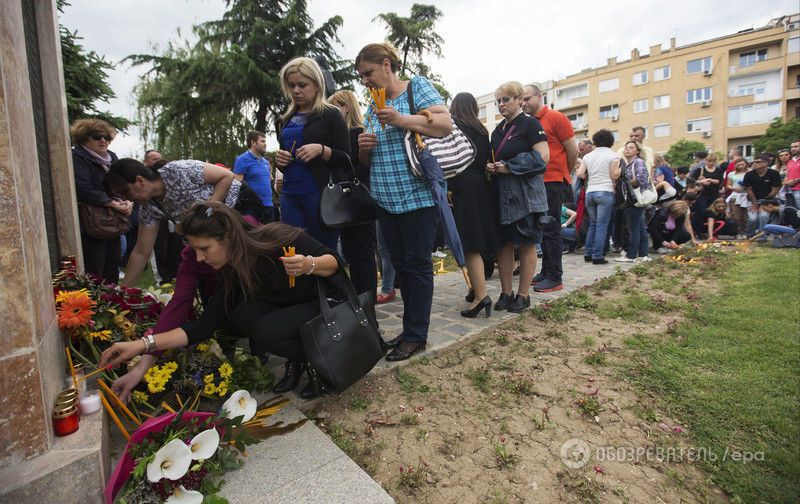 В Македонии объявлен национальный траур по убитым полицейским: фоторепортаж