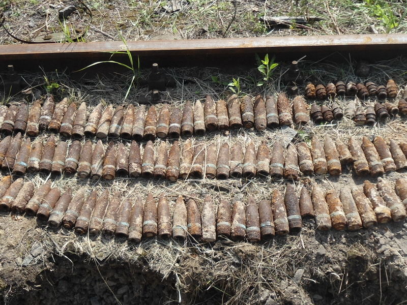 В Киеве случайно раскопали более 200 снарядов 
