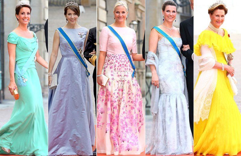 Лучшие наряды титулованных дам на свадьбе принца Швеции