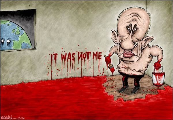 "Putin kills": карикатуры мировых СМИ на виновника крушения Boeing-777