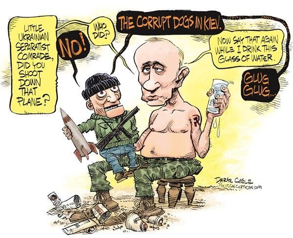 "Putin kills": карикатури світових ЗМІ на винуватця аварії Boeing-777