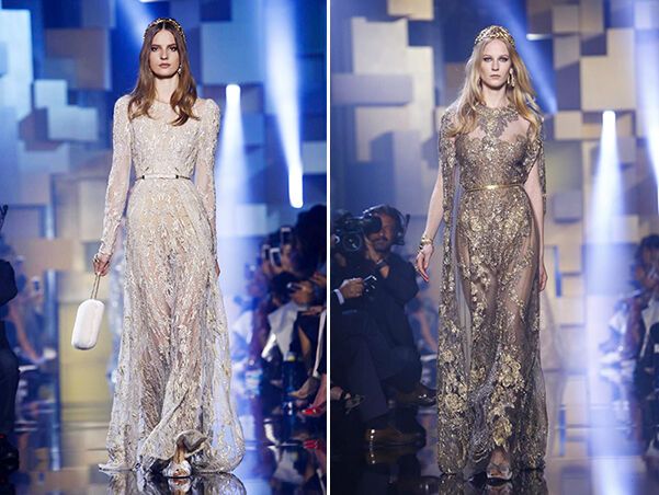 Elie Saab показал в Париже золотое свадебное платье, от которого захватывает дух