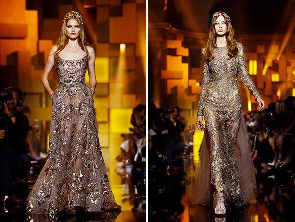 Elie Saab показал в Париже золотое свадебное платье, от которого захватывает дух