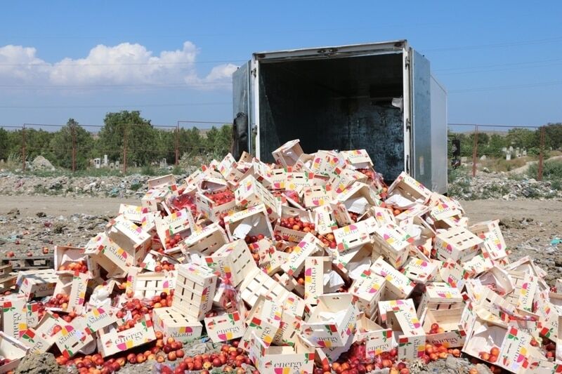 У Керчі бульдозером переїхали 4 тонни нектарина: опубліковані фото