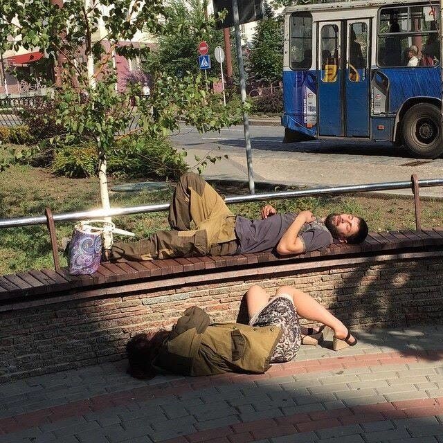 В Донецке увидели "бойцов" ударного батальона "Самогон": фотофакт