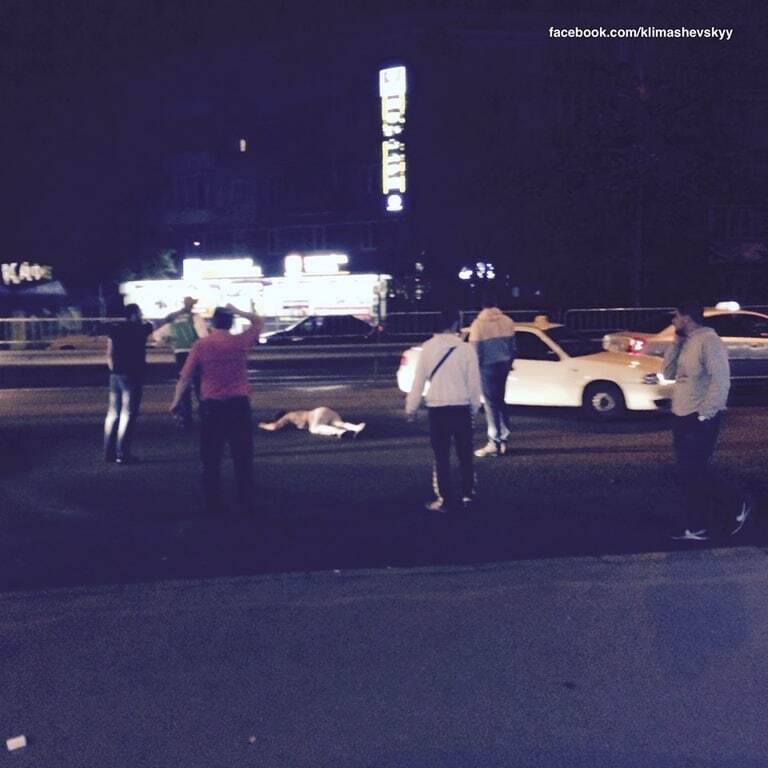 В Киеве таксист сбил пешехода-нарушителя: фото с места ДТП