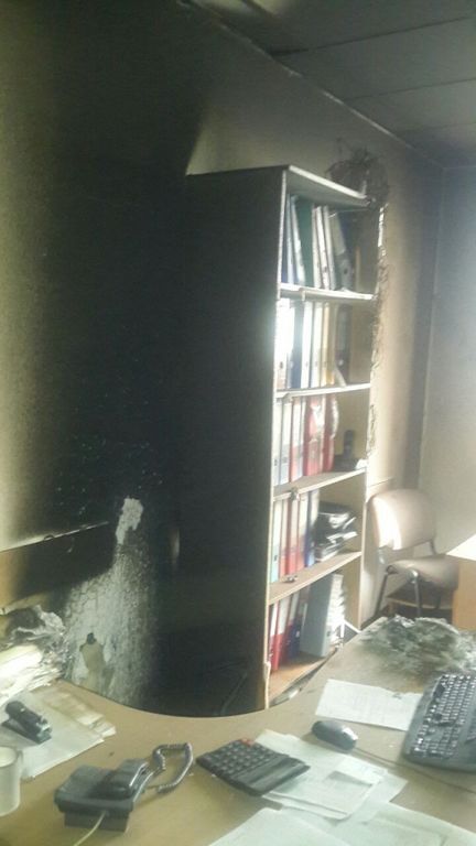 Пожар в офисе "Киевтранспарксервиса": ночью бросили коктейли Молотова