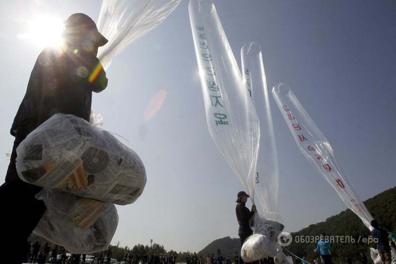 Південна Корея запустила у бік КНДР кулі з антиурядовими листівками: фоторепортаж