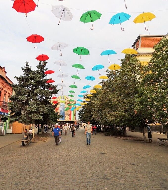 На Закарпатье появилась улица летающих зонтиков: потрясающие фото