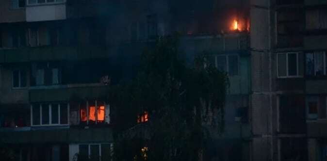 В Киеве ночью горела девятиэтажка