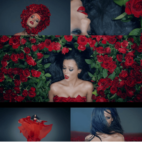 В новом клипе Яремчук предстала в роковом образе красотки в розах