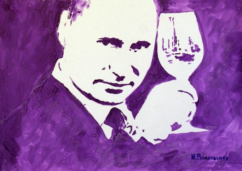 В России художница написала портрет Путина обнаженной грудью: фотофакт