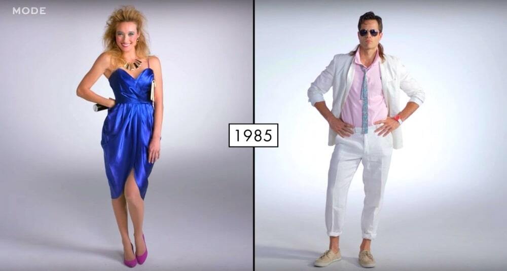 Эволюция моды за 2 минуты: как менялись наряды мужчин и женщин за последнее столетие