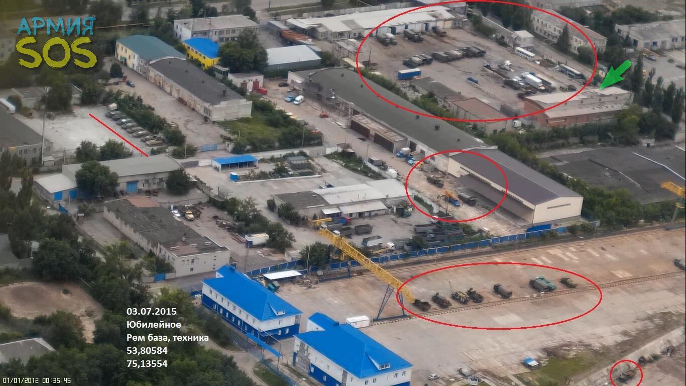 Под Луганском выявлены склады боеприпасов и российской техники