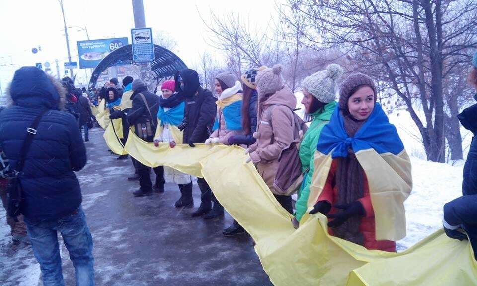 День Соборности Украины: в Киеве построили "живую цепь"