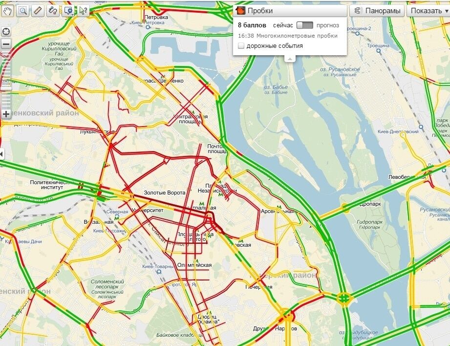 Киев парализовали 10-балльные пробки