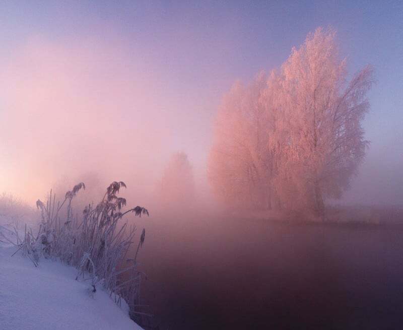 Красота зимы в потрясающих утренних снимках белорусского фотографа
