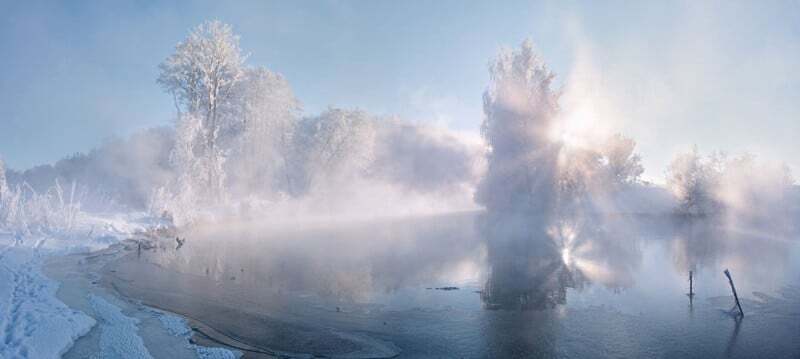Красота зимы в потрясающих утренних снимках белорусского фотографа