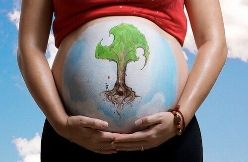 Разрисованные беременные животики: красивые фото