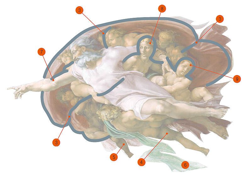 Раскрыта тайна фрески Микеланджело "Сотворении Адама": топ-9 символов