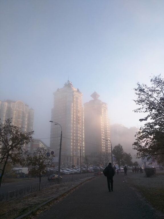 Киев окутал осенний "переохлажденный туман": опубликованы фото