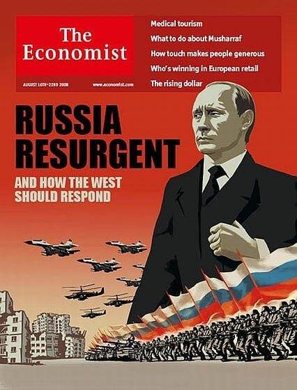 Криваві винищувачі замість очей: The Economist зобразив Путіна вампіром