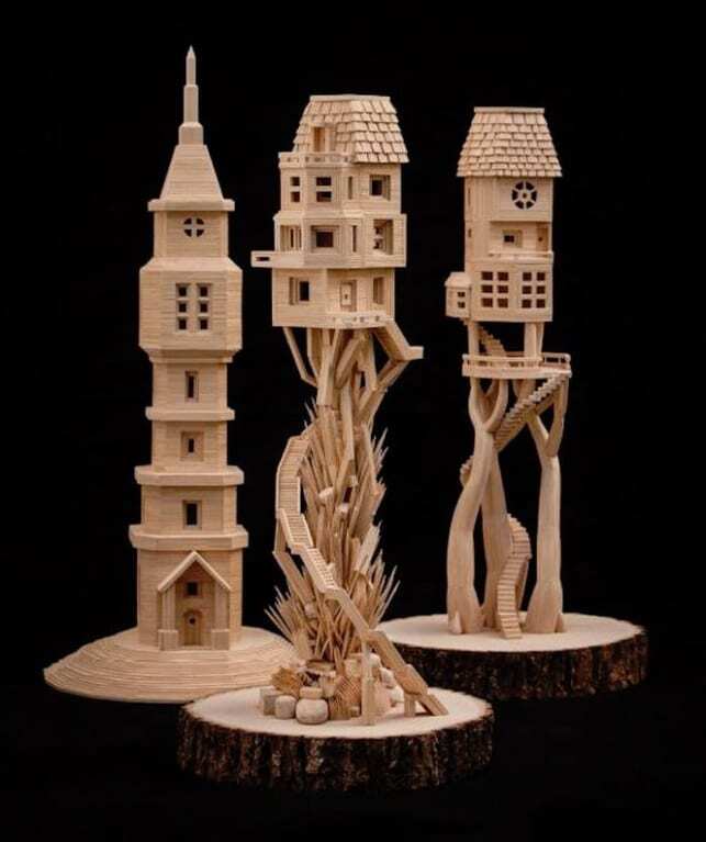 Скульптор из 300 тысяч зубочисток создал город в миниатюре