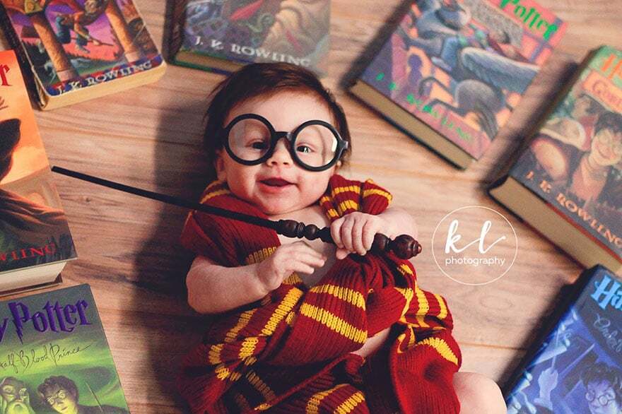Мама сняла трехмесячного сына в милой фотосессии в стиле Гарри Поттера