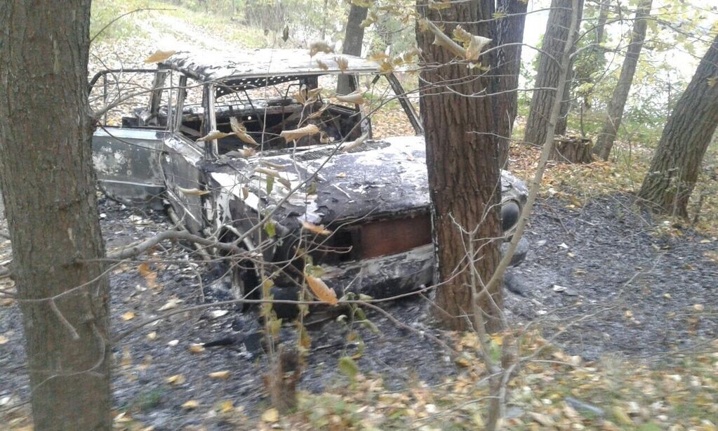 В Запорожье на Гребном канале нашли сгоревший автомобиль